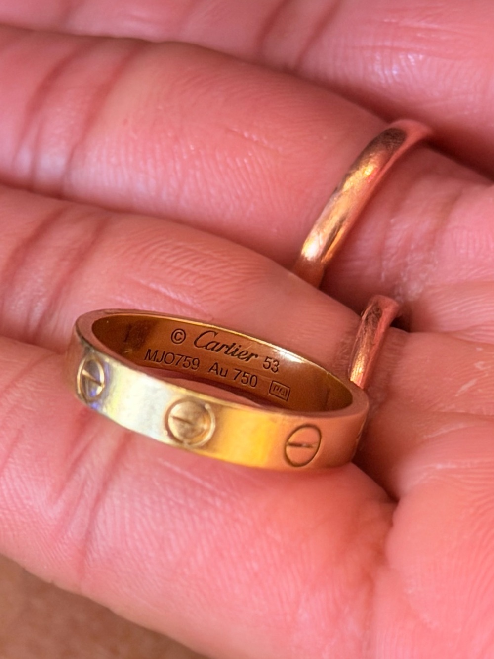 Cartier Gold Love Band Ring - Size 6.25-6.5 but fits 7-7.5 - Picture 4 of 10